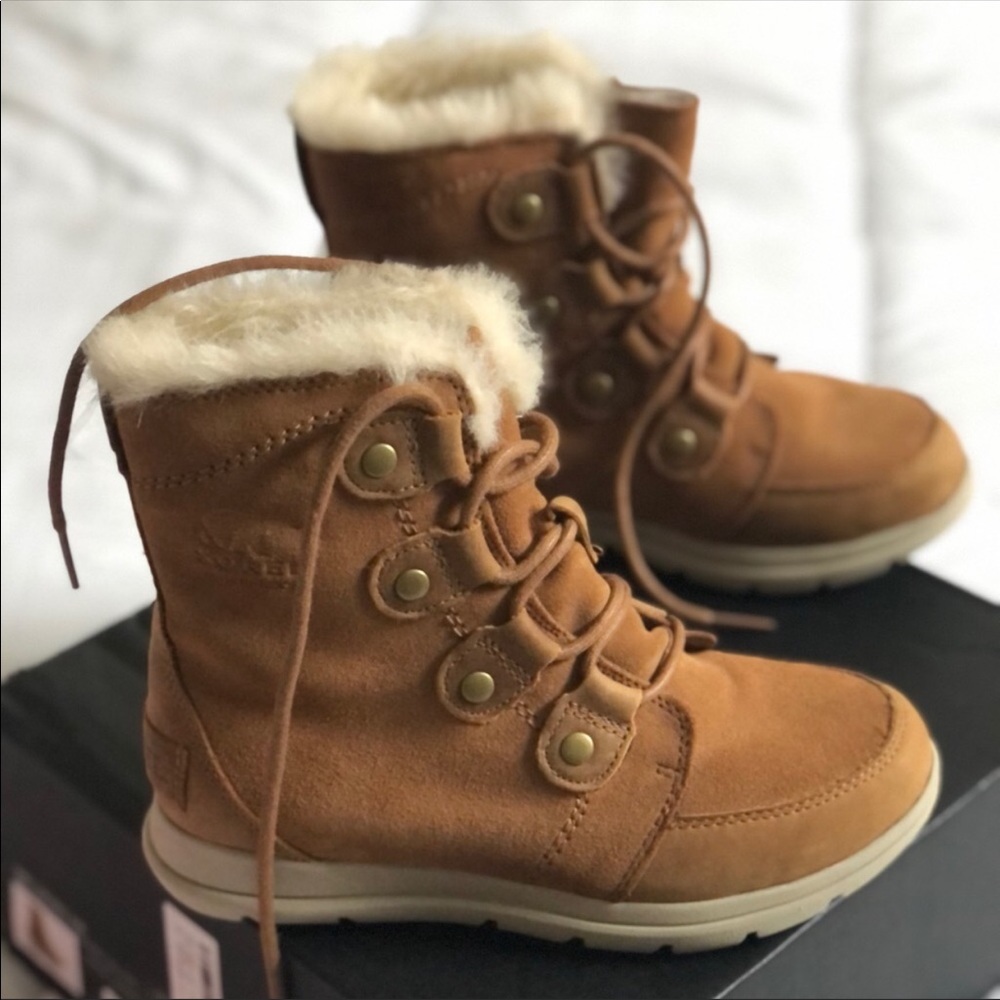 Sorel Explorer Joan Boot Camel Brown Size 7